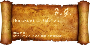 Herskovits Géza névjegykártya